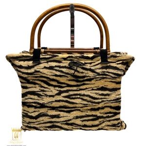 Fendi Animal Print bamboo handle Bag
